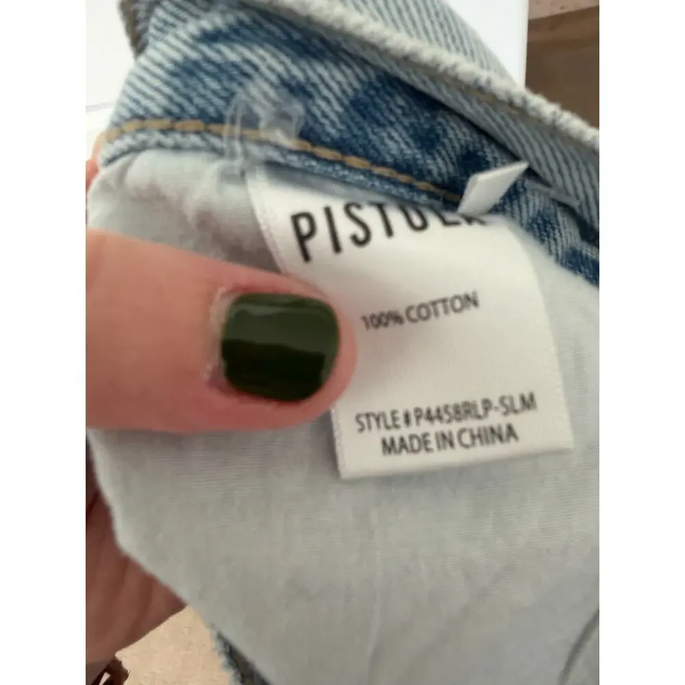 PISTOLA Distressed Light Wash Denim Jean Shorts 29